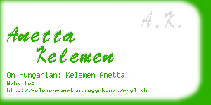 anetta kelemen business card